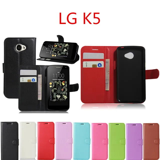 Hot Selling For LG K5 Case Wallet Style PU Leather Phone Cover For LG