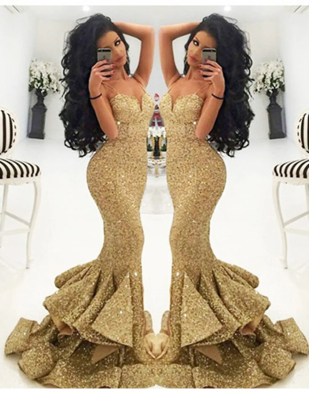 Vestido De Formatura Longo 2017 Gold 