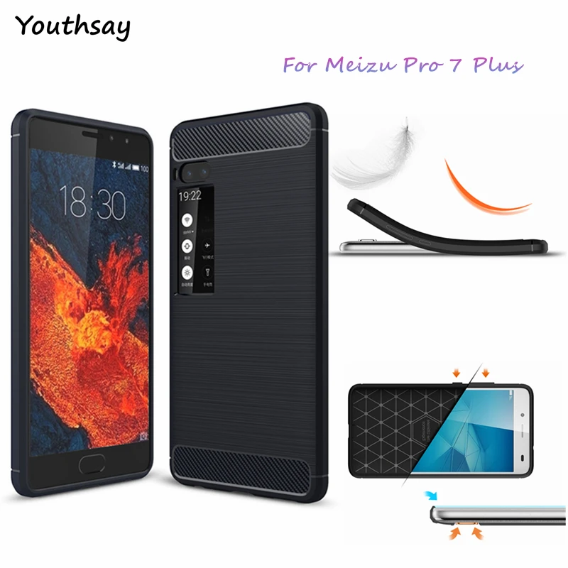 Youthsay For Fundas Meizu Pro 7 Plus Case Soft TPU Carbon Fiber Case For Meizu Pro 7 Plus Phone Cover For Case Meizu Pro 7 Plus Youthsay For Fundas Meizu Pro 7 Plus Case Soft TPU Carbon Fiber Case For Meizu Pro 7 Plus Phone Cover For Case Meizu Pro 7 Plus