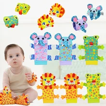1 pair newborns Infant soft handbells hand wrist strap baby toys bebe rattles/ socks animal cartoon lion elephant frog socks