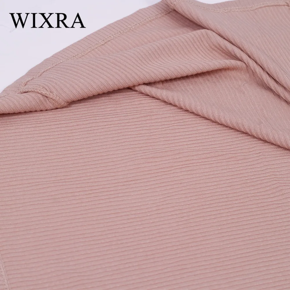 Женское базовое платье с круглым вырезом WIXRA трикотажное однотонное Короткое