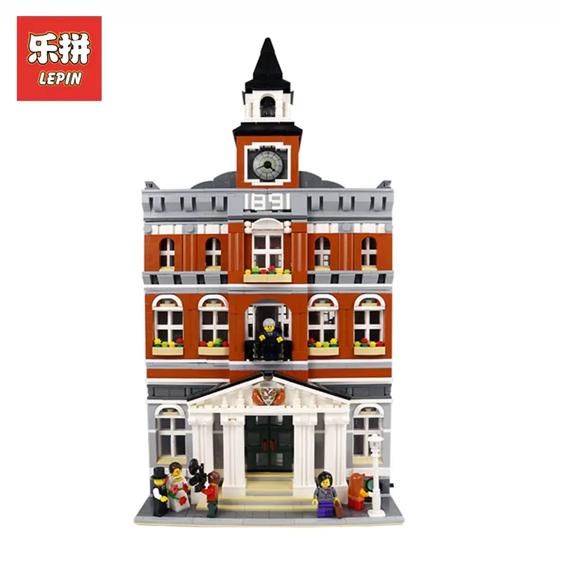 

LEPIN 15003 New 2859Pcs Creators town hall Model Building Kits Blocks Kid Toy Compatible Brick Christmas Gift LegoINGlys 10224