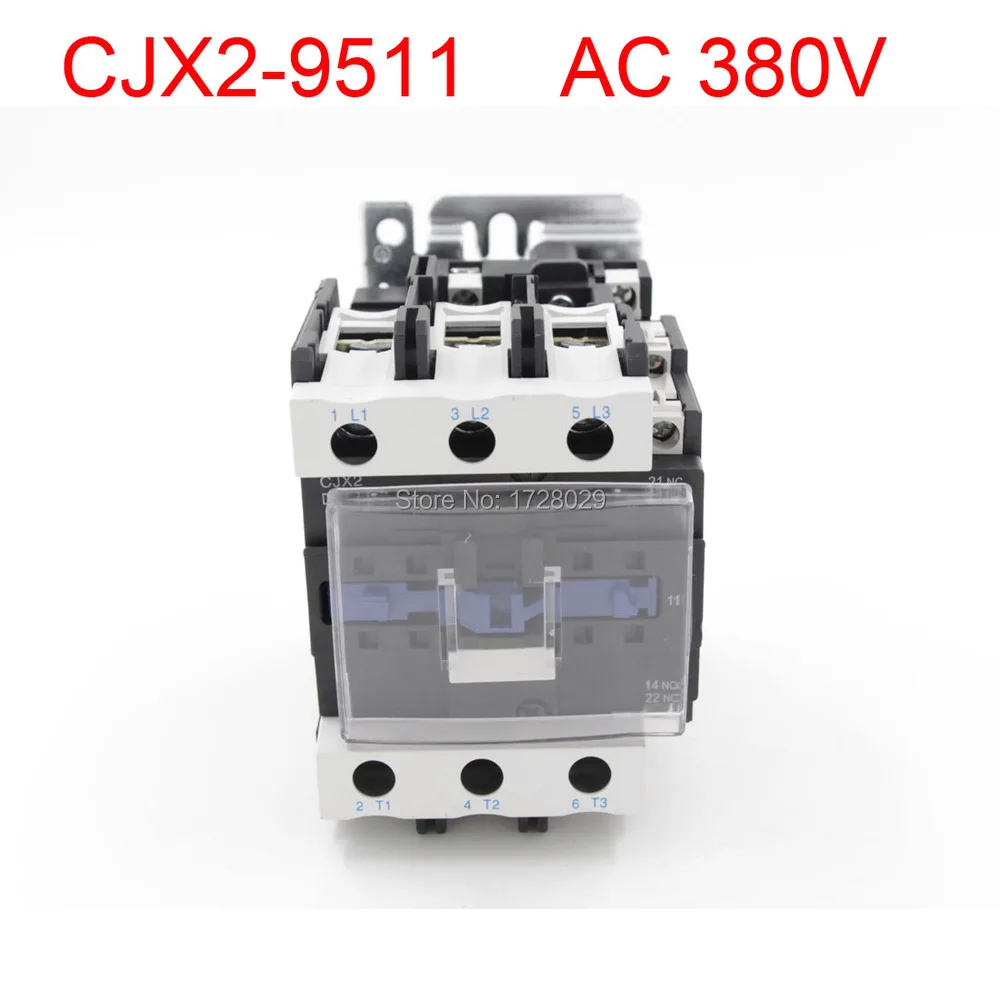 

Free Shipping 380V Rated Coil Voltage 3 Phase 1NO+1NC CJX2-9511 Alernating Current Contactor