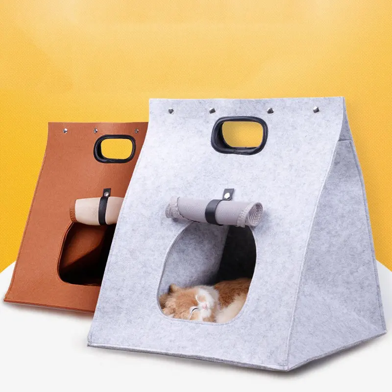Handheld Portable Travel Cat Bags Washable Folding Cats Litter Bed House Breathable Pets Carrier | Дом и сад