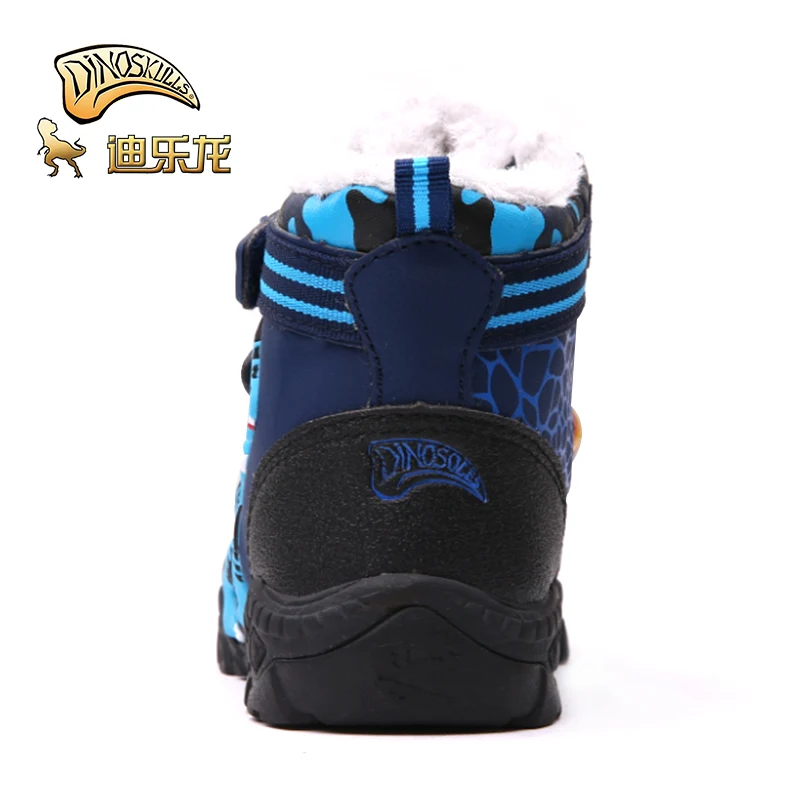  Dinoskulls Little Kids Winter Boots Shoes Boys Led Lighted Children Snow Boots Leather Warm Fleece  - 33035764050