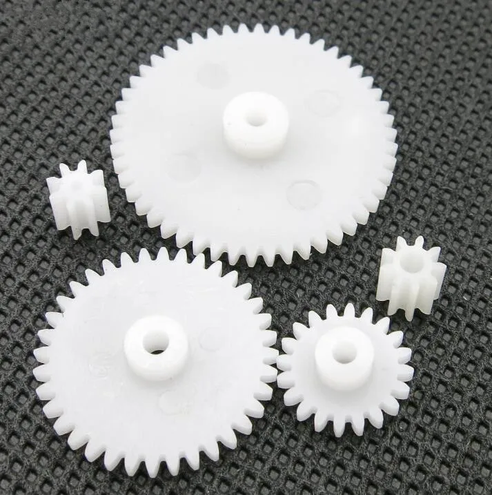 Fevas 25pcs/lot J404 White Plastic Single-Deck Gears 0.5 Module Combination Reduction Box Gears DIY Assemble Parts POM Plastic Making