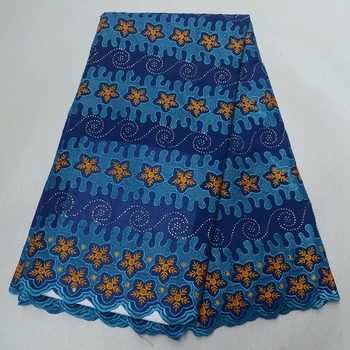 

High quality Swiss voile laces in Switzerland royal blue African french tulle dry cotton lace fabric 2019 stones Nigerian laces