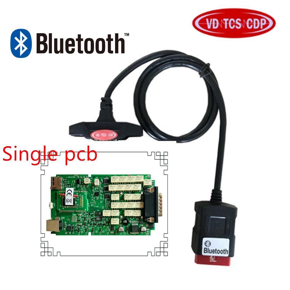 DHL 10 шт./лот одинарная зеленая печатная плата VD TCS CDP+ Pro с Bluetooth,2 Keygen/,3 автомобилей и грузовиков диагностический сканер