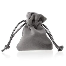 8SEASONS Velveteen Velvet Pouch Jewellery/Reward Luggage Rectangle Grey With Drawstring 91mm x67mm(three 5/eight” x2 5/eight”),2 PCs 2016 new