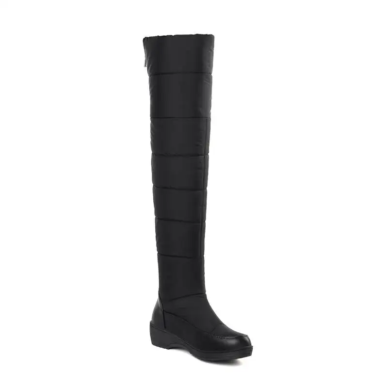 ASUMER New keep Warm Snow Boots For Women Platform Shoes Thigh High Boots Zip Thick Fur Over The Knee EUR Size 35-44