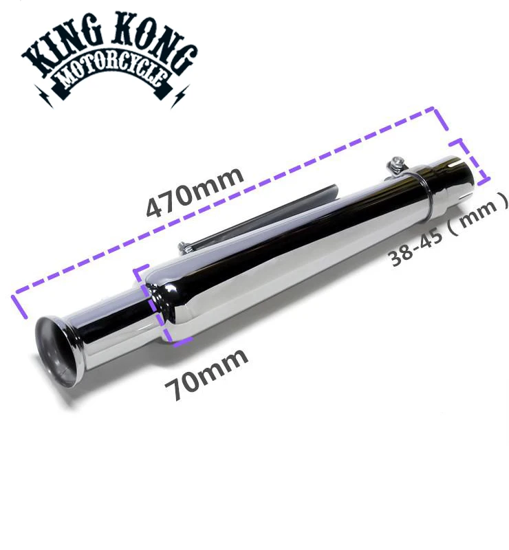 Retrofit motorcycle horn mouth straight static electroplating exhaust pipein Exhaust & Exhaust