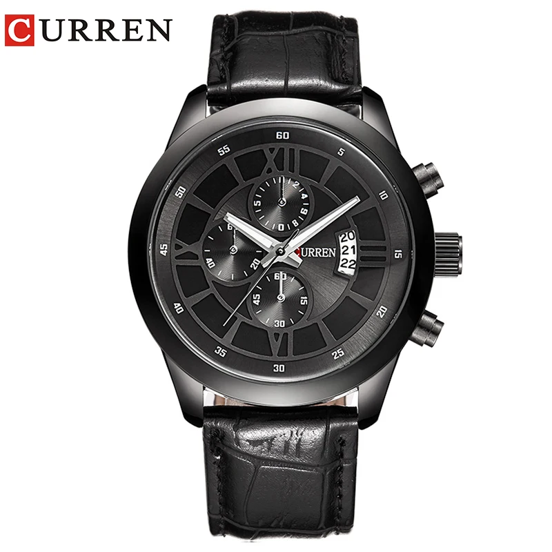 

2019 CURREN Fashion Men Sports Watches Men's Quartz Hour Date Clock Man Leather Strap Military Army Waterproof Wrist Watch Male