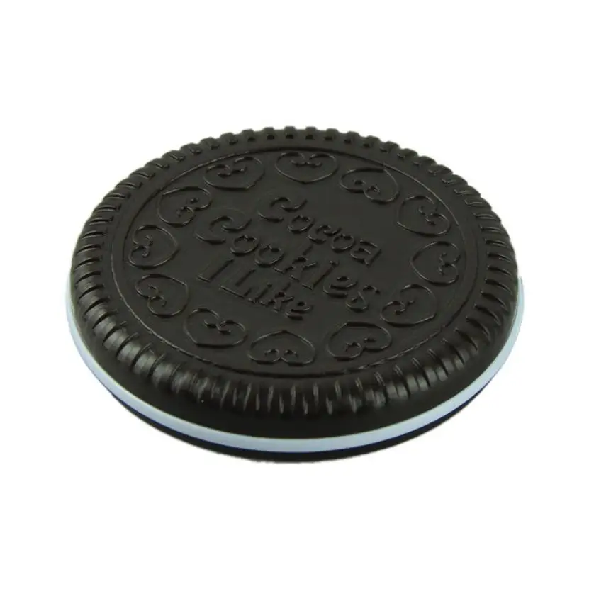 

Cute ChocolateCookie Shaped Design Makeup Mirror with 1 Comb X7065Down