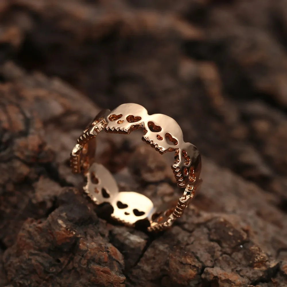Todorova Gothic Men's Ring Skull Biker Zinc Alloy Male Ring for Women Personalized Punk Silver Gold Wedding Band