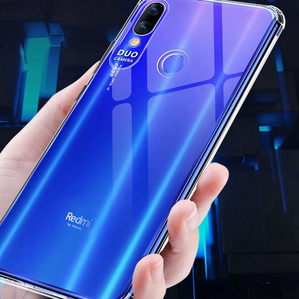 

FVBH Fansional Silicone Transparant Clear Gel Airbag Case For Xiaomi Redmi Note 7 Pro Shockproof Cover