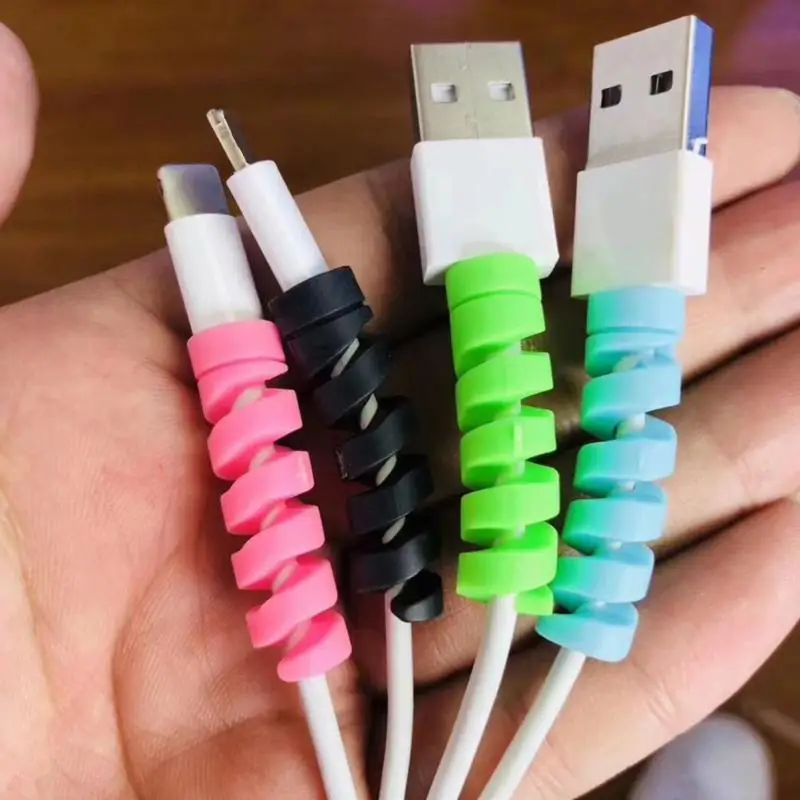 

Cable earphones Protector For iPhone Sansung HTC USB Colorful Data Charger Earphone Cable Cover protetor de cabo