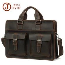Joyir из натуральной кожи мужской портфель для ноутбука сумка crazy Сумочка с лошадью многофункциональная мужская сумка через плечо, высокое качество, Мужская барсетка