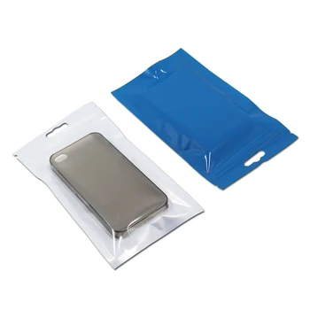 

12x22cm Resealable Plastic Clear/Blue Groceries Zip Lock Package Bag Phone Case Electronics Retails Storage Zipper Packing Bag