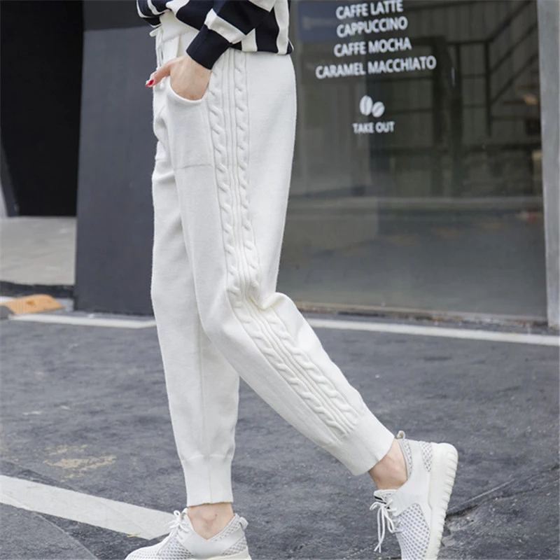 Брюки BGTEEVER женские эластичные с переплетениями сбоку|pantalones mujer|women trousersloose pants |