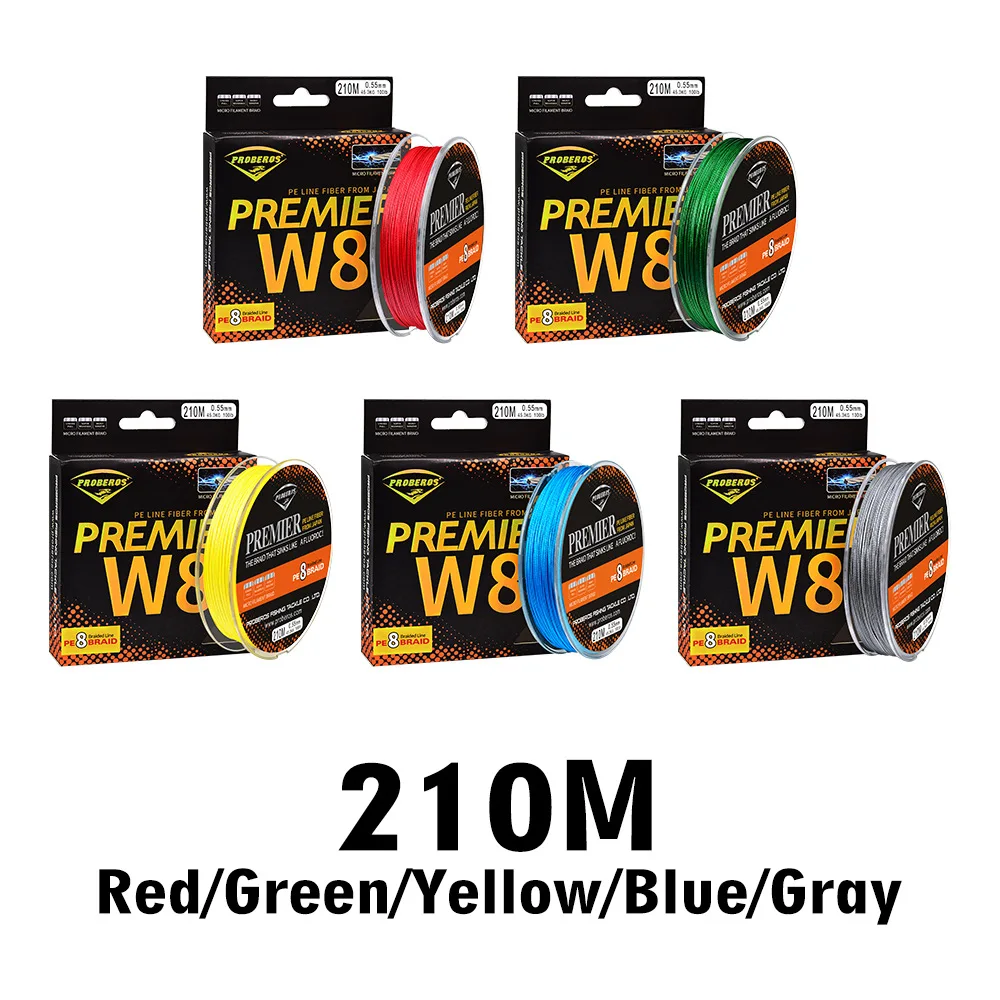 210 м 8 ткет леска 8 плетеная леска Fishline доступно 15LB-100LB PE линия зеленый/серый/синий/желтый/красный