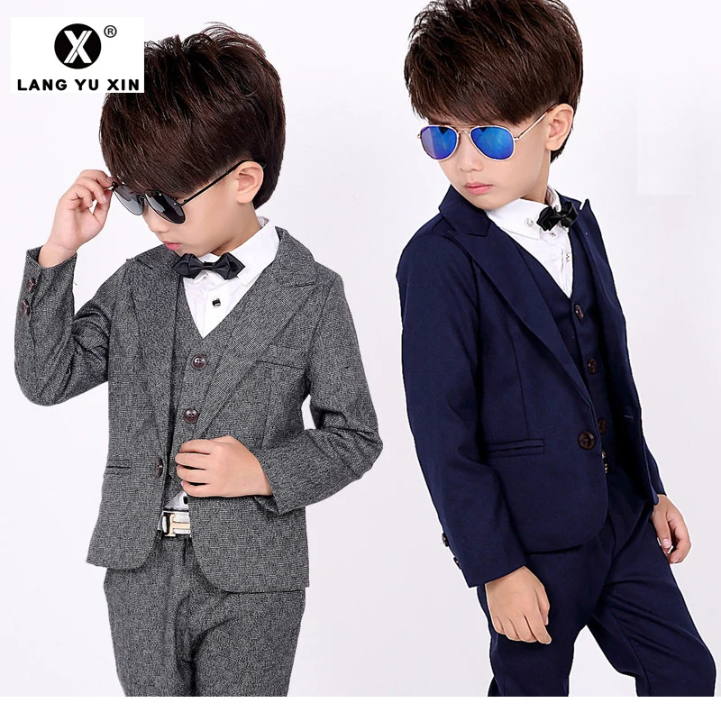 Spring And Fall Formal Children Boy Suit Boy Custom Suit Dress Costume Boy Wedding Children's Wear Three-Piece Set