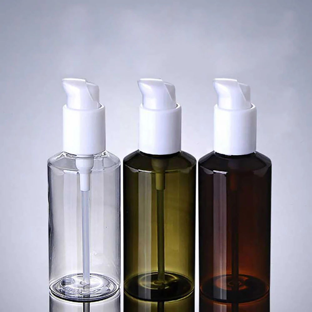 

100pcs/lot Empty 150ml pet serum bottle with white pump, plastic bottle with lotion pump wholesale
