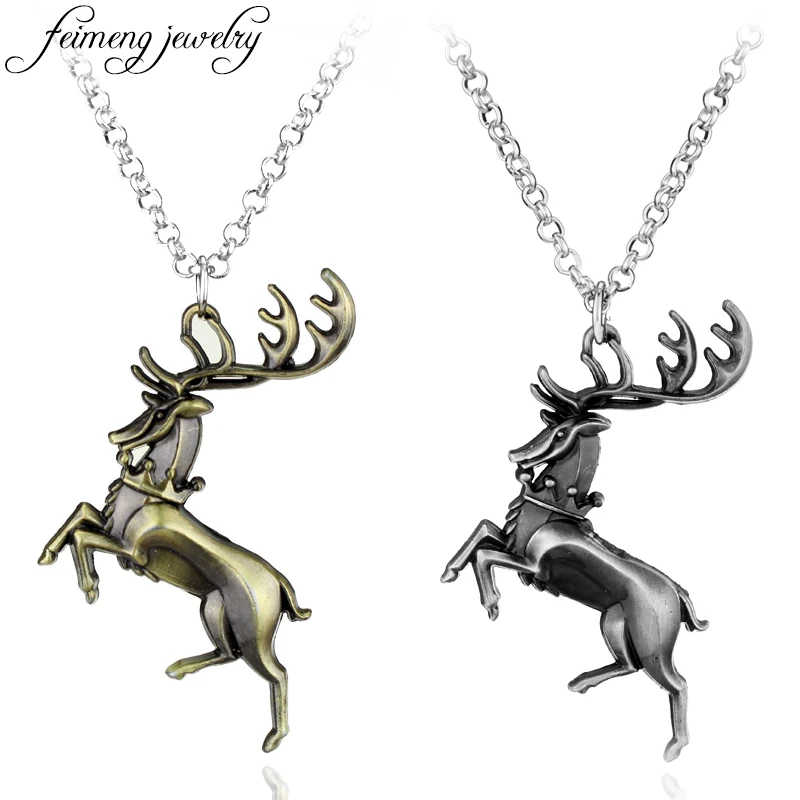 

Movie Game of thrones Pendant Necklace Animal Deer Necklace for Men women Jewelry House Baratheon Family Crests Stag Pendant