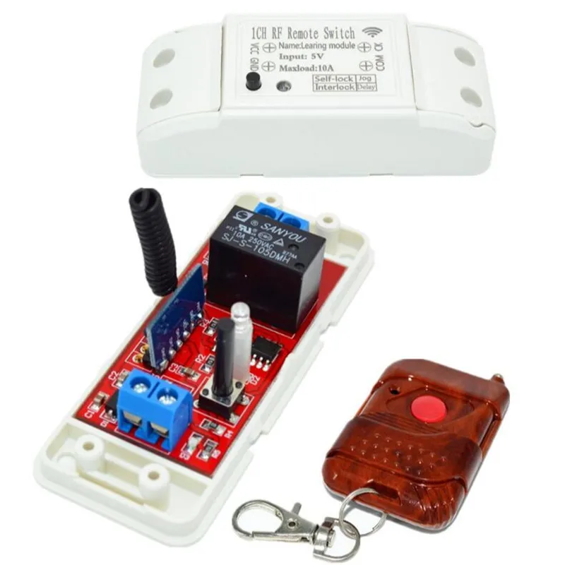 433mhz 1Ch Light Switch Timer Delay Remote Control Receiver 5V DC 10A Remoto For Garage Door Gate Windows Shutter | Электроника