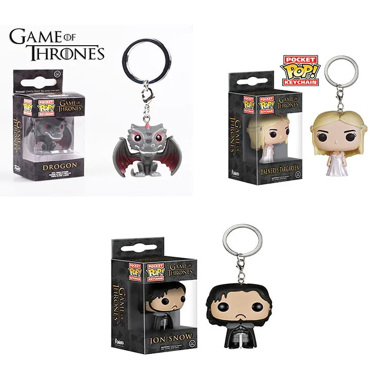 

FUNKO POP New Pocket Pop Keychain Official Game of Thrones Jon Snow Characters Action Figure Collectible Model Christmas Toys