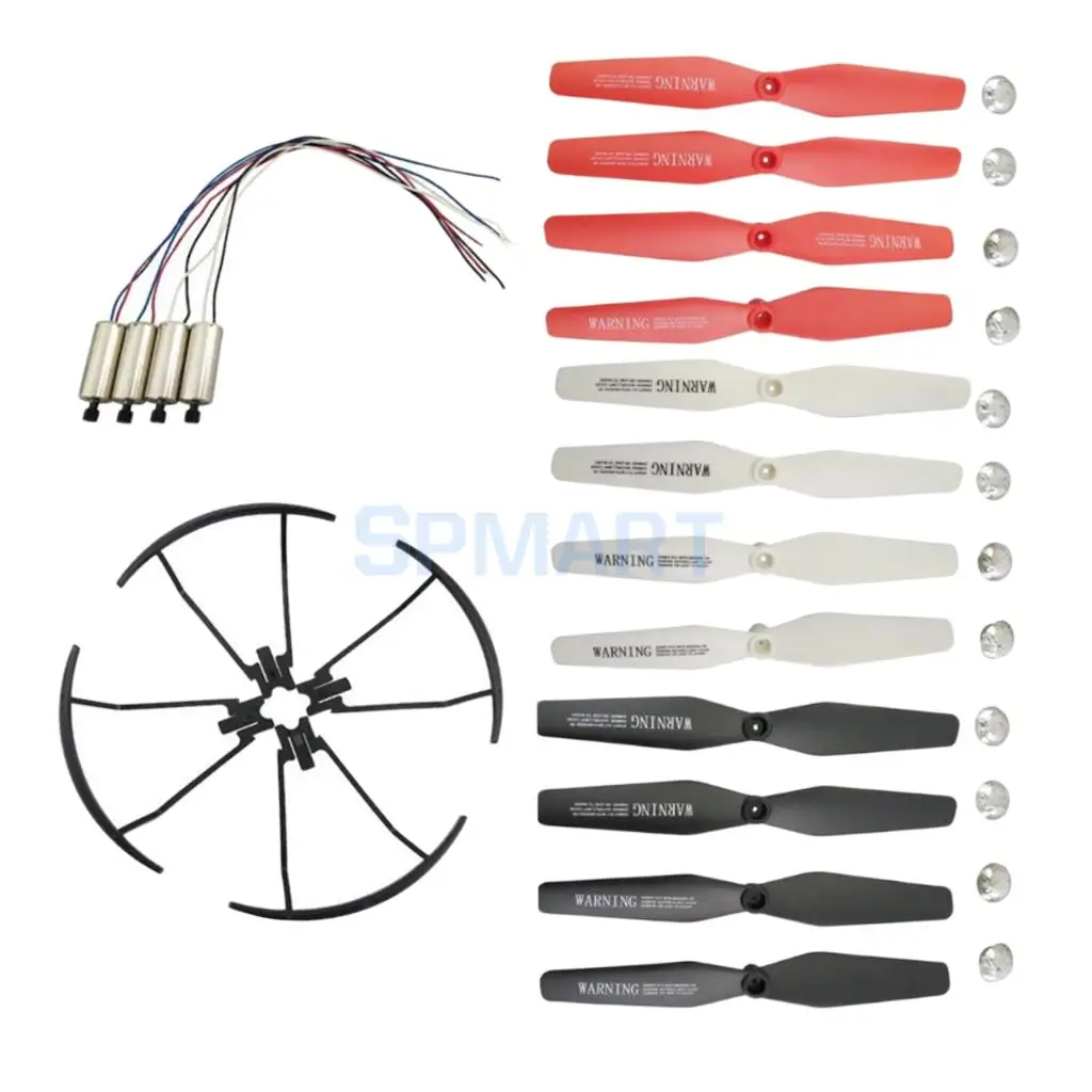 12Pcs Propeller Prop & Protective Cover & Motor for VISUO XS809 XS809W XS809HW 8807 8807W RC Drone Quadcopter Aircrafts