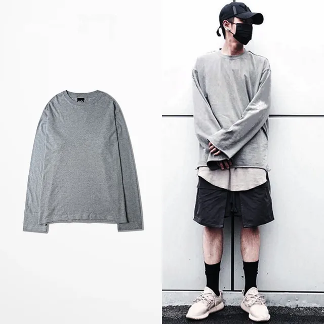 New Vintage Oversize Men T Shirt Kanye West Long Sleeve Shirts Brand Hip Hop New Vintage Oversize Men T Shirt Kanye West Long Sleeve Shirts Brand Hip Hop