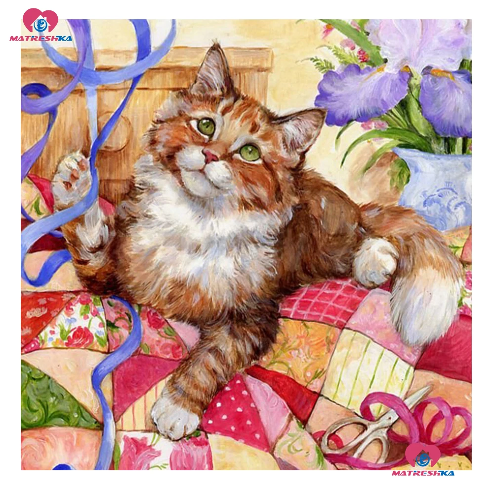 Полный квадрат/круглый 5D DIY Алмазная картина &quotКошка&quot аксессуары дрель вышивка