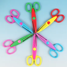 6 узоров, детские безопасные ножницы, металлические и пластиковые, сделай сам, скрапбукинг, фото, Цветные Ножницы, бумага, кружево, украшение для дневника