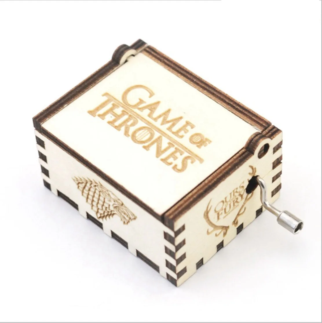 

Game of Thrones Harri Potter Music Box Wooden Hand Crank Music Box Diy Christmas Gift Birthday Gift Party Casket White Box Gifts
