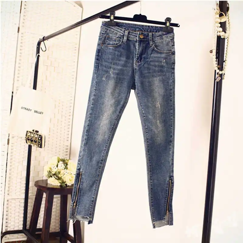 2019 Spring Summer Skinny Jeans Woman Vintage Zipper Irregular High Waist Jeans Pantalon Femme Pencil Pants Women Jeans C4191 2019 Spring Summer Skinny Jeans Woman Vintage Zipper Irregular High Waist Jeans Pantalon Femme Pencil Pants Women Jeans C4191