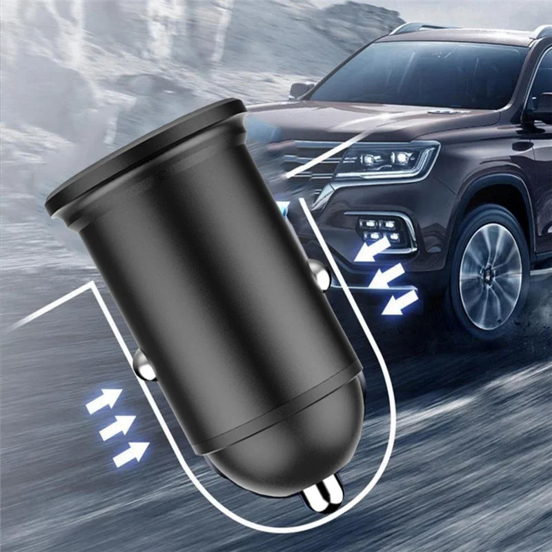 Автомобильное зарядное устройство с двумя usb портами из алюминиевого сплава 2 4/4 8