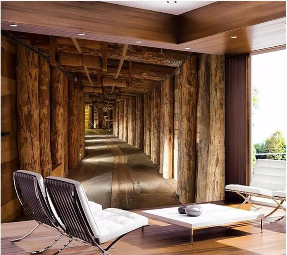 Custom mural photo 3d wallpaper Wood trees expand the space background wall painting 3d wall murals wallpaper for walls 3 d