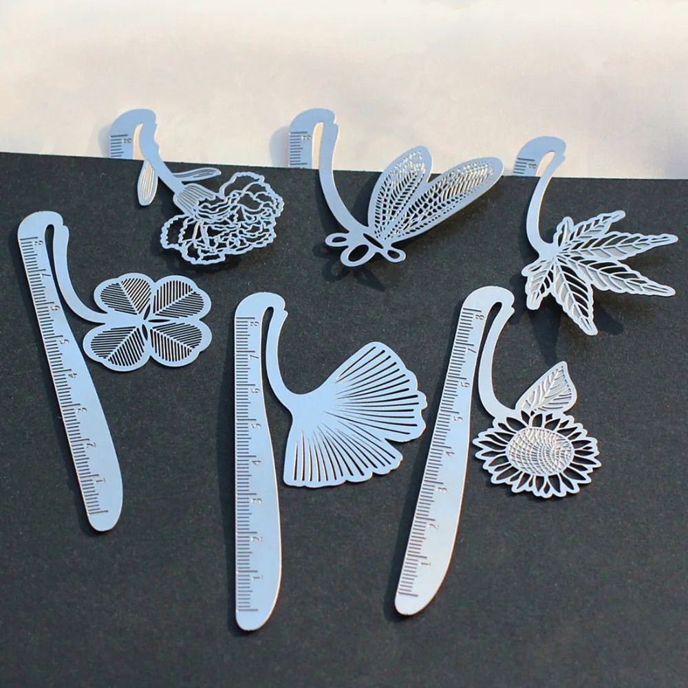 

Creative Cute Metal stainless steel Hollow Bookmark ruler Dragonfly Book Holder for Book Paper Creative Gift Korean Stationery