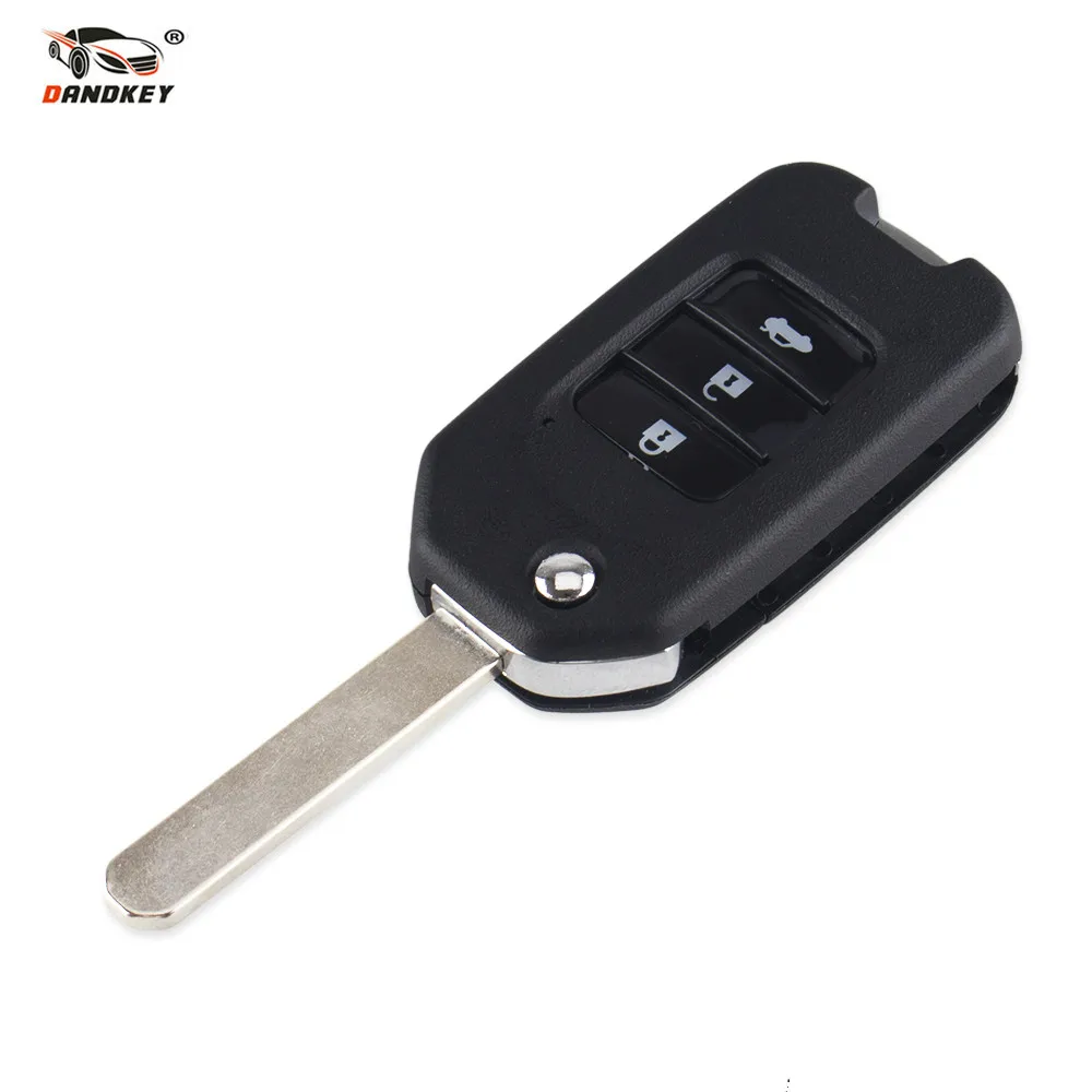 

Dandkey Uncut Blade 3 Buttons Folding Flip Remote Key Shell Cover Case For Honda GREIZ Civic City XRV Vezel