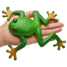 Creative Funny Toy squishy Frog Toy Simulation Soft Stretchable Rubber Frog Model Spoof Vent Toys for Children Kids Adults Jokes anime avatar monster pet thumbnail funny spoof taste fridge magnet colourful squishy waterproof stickers kawaii toy recyclable