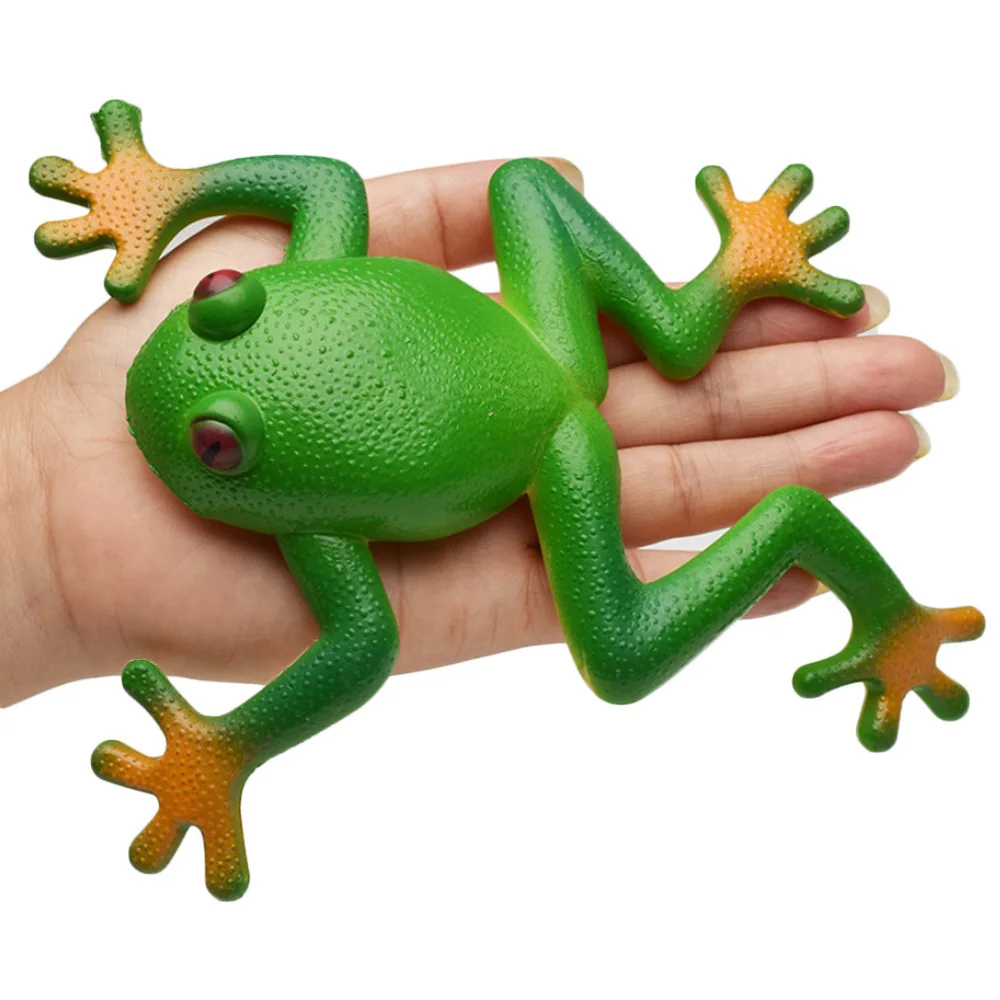 

Frog Tricky Toy Squishy Frog Toy Simulation Soft Stretchable Rubber Frog Model Spoof Vent Toys For Children Kids Adults Jokes