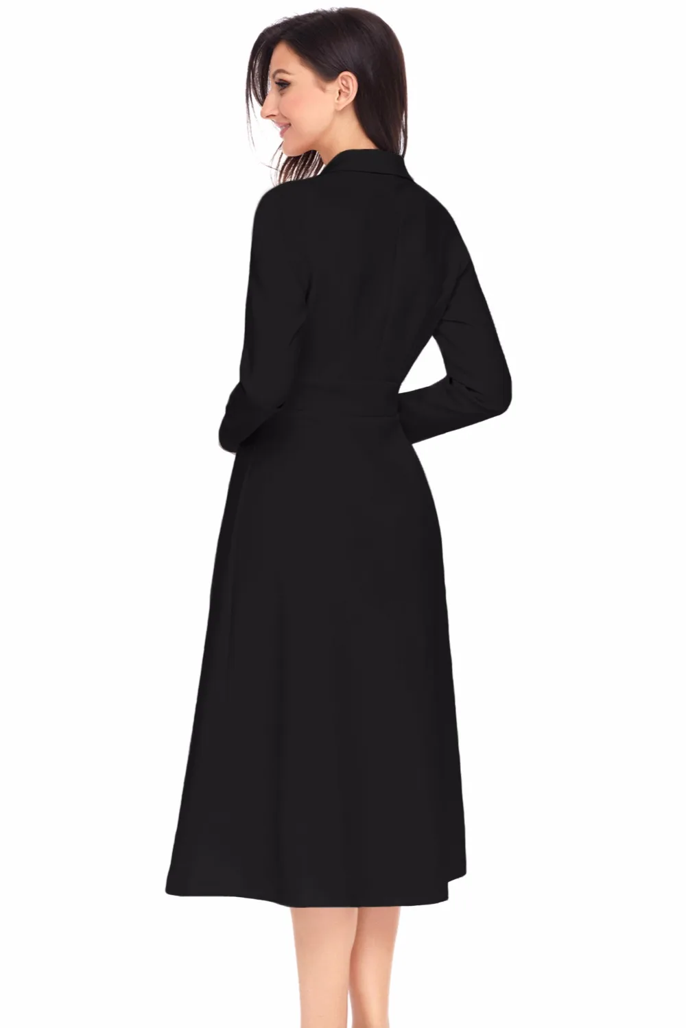 Black-Vintage-Button-Collared-Fit-and-flare-Dress-LC61803-2-2