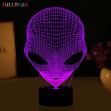 Уникальный 3D специальные чужой Форма LED Настольная лампа с USB Мощность FS-3048