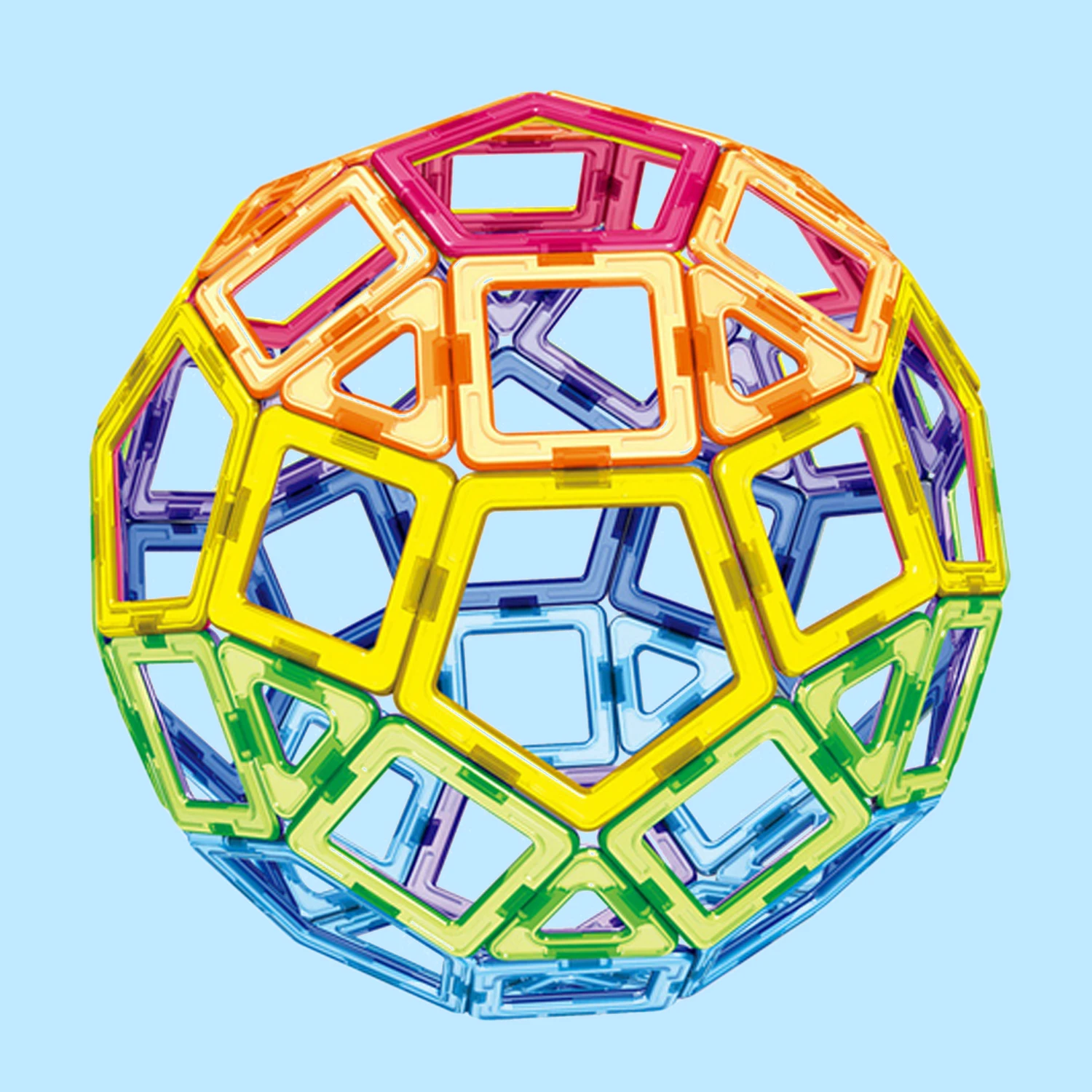 

62pcs Plastic Triangle Square Pentagon Magnetic Building Blocks Stacking Bricks Building Construction Magnet Jigsaw Model Toy