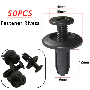 

50PCS 6mm Hole Nylon Auto Fastener Car Push Type Retainer Screw Rivet Clips for Chery BYD KIa HYUNDAI e46 m3 Engine Cover Clips