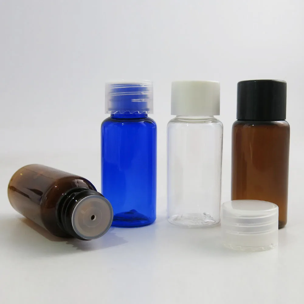 100 x 15ml Small Empty PET Plastic Cream Bottle with White Black Clear Cap Insert Set 1/2oz Cosmetic Containers | Красота и здоровье