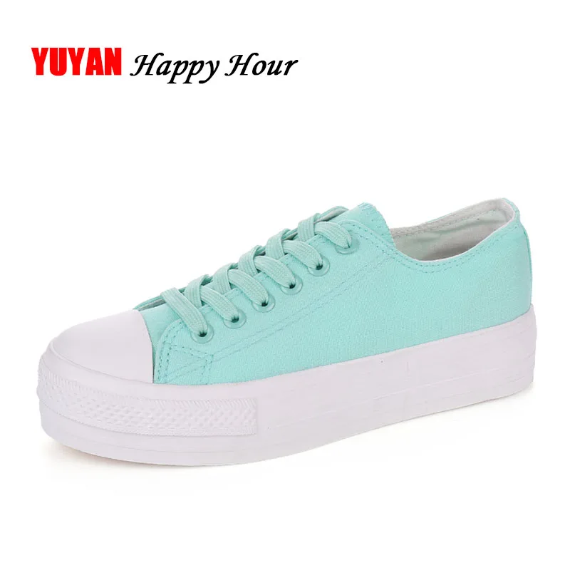 

New 2019 Sweet Ladies Canvas Shoes Women Flat Platform Shoes Fashion Women's Flats Breathable Thick Sole Casual Shoes ZH1763