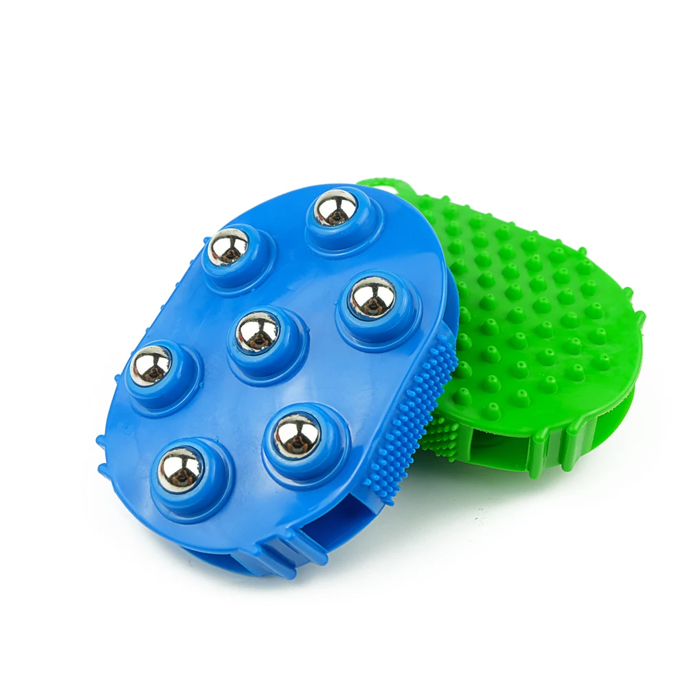 Back Massage Glove Roller Steel Ball Relax Body Cellulite Massager Tool