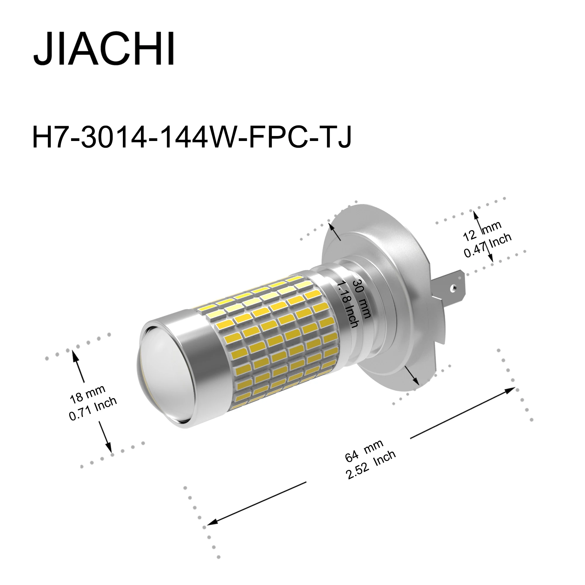 JIACHI 자동차 Led 전구 안개등, 9006 HB4 9005 HB3 자동차 DRL 주간 주행등, 흰색 도매, H8 H16 H11 H7, 12-24V, 1400LM, 50 개