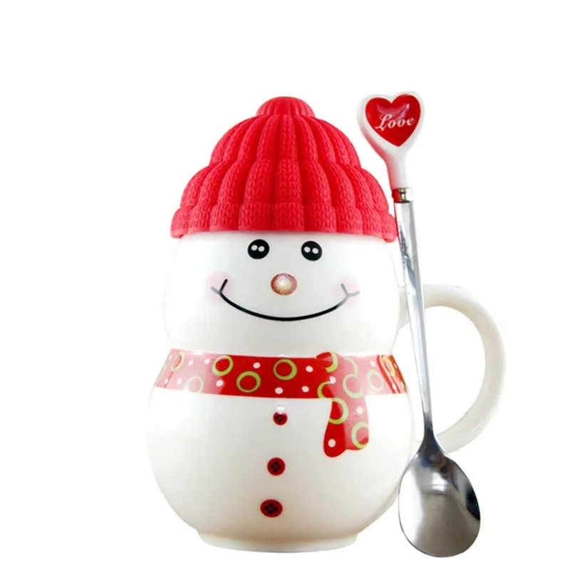 Креативные чашки со снеговиком с ложкой кофейная кружка молочные чашки Керамическая чайная чашка на Рождество подарок на день рождения Рождественские подарки моя бутылка